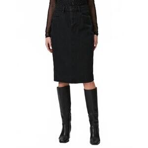NEW PAIGE siren midi skirt in pitch dark